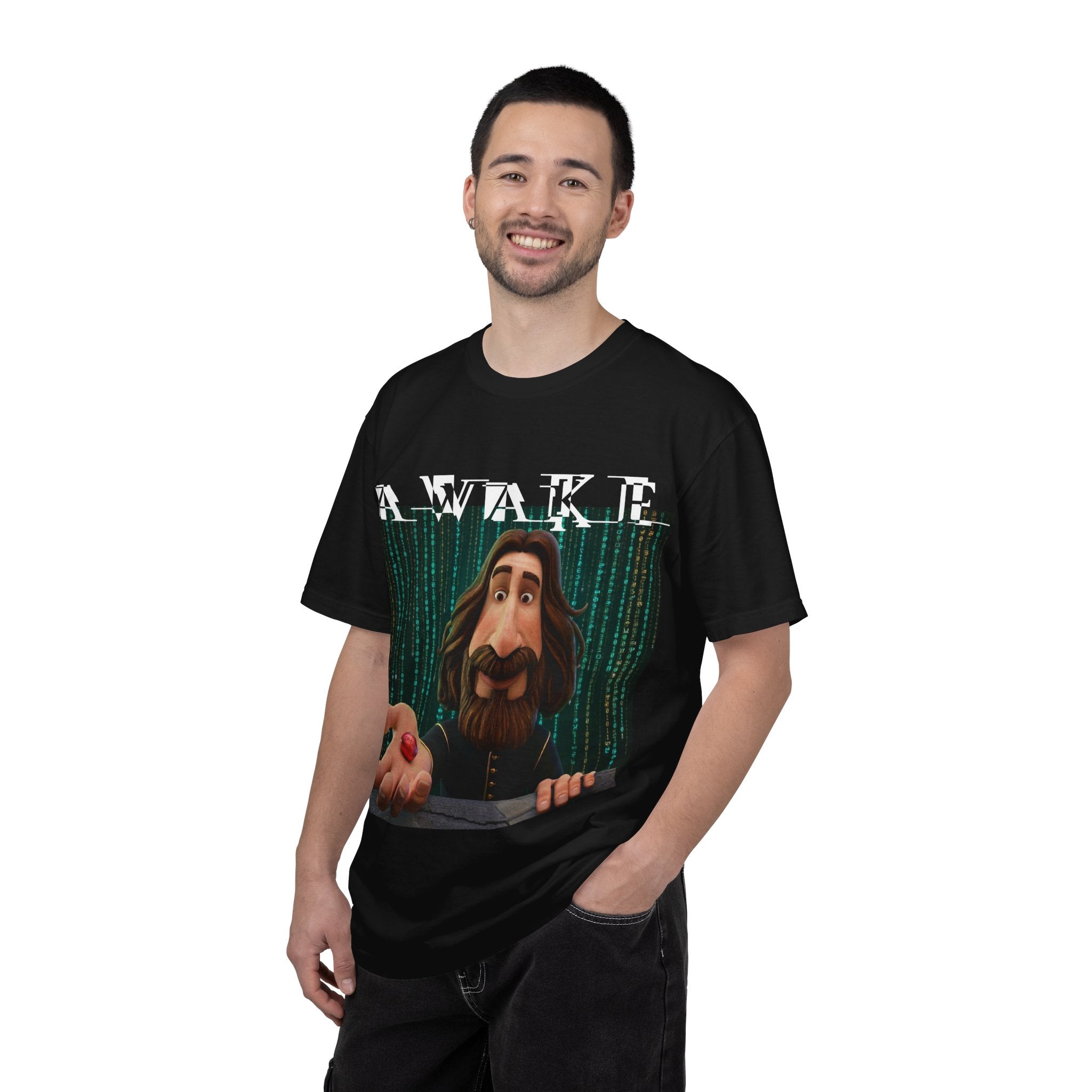 Wake Up, Sleeper — Heavyweight Graphic Tee Red Pill Edition · Ephesians 5:14 · Christian NERD Original