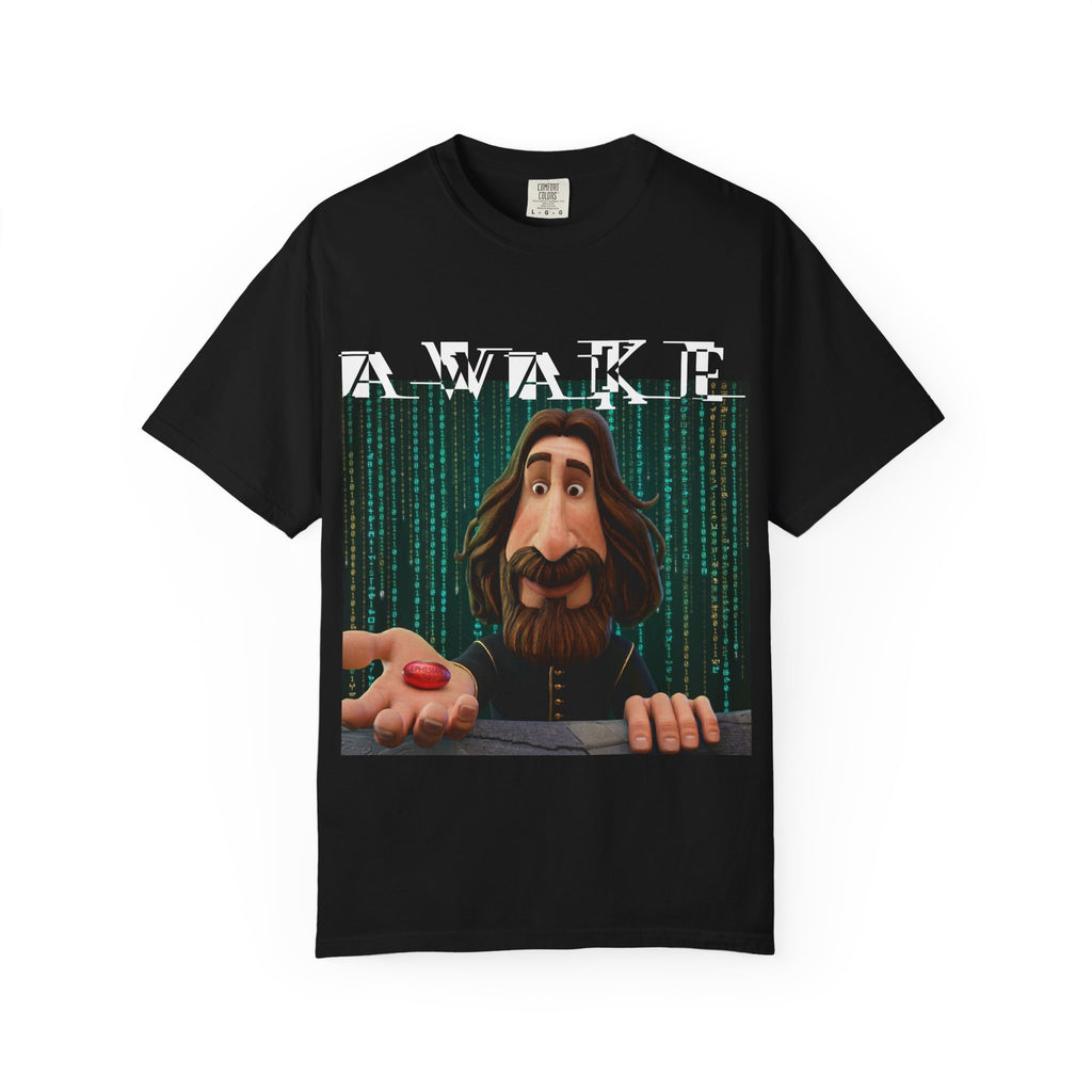 Wake Up, Sleeper — Heavyweight Graphic Tee Red Pill Edition · Ephesians 5:14 · Christian NERD Original